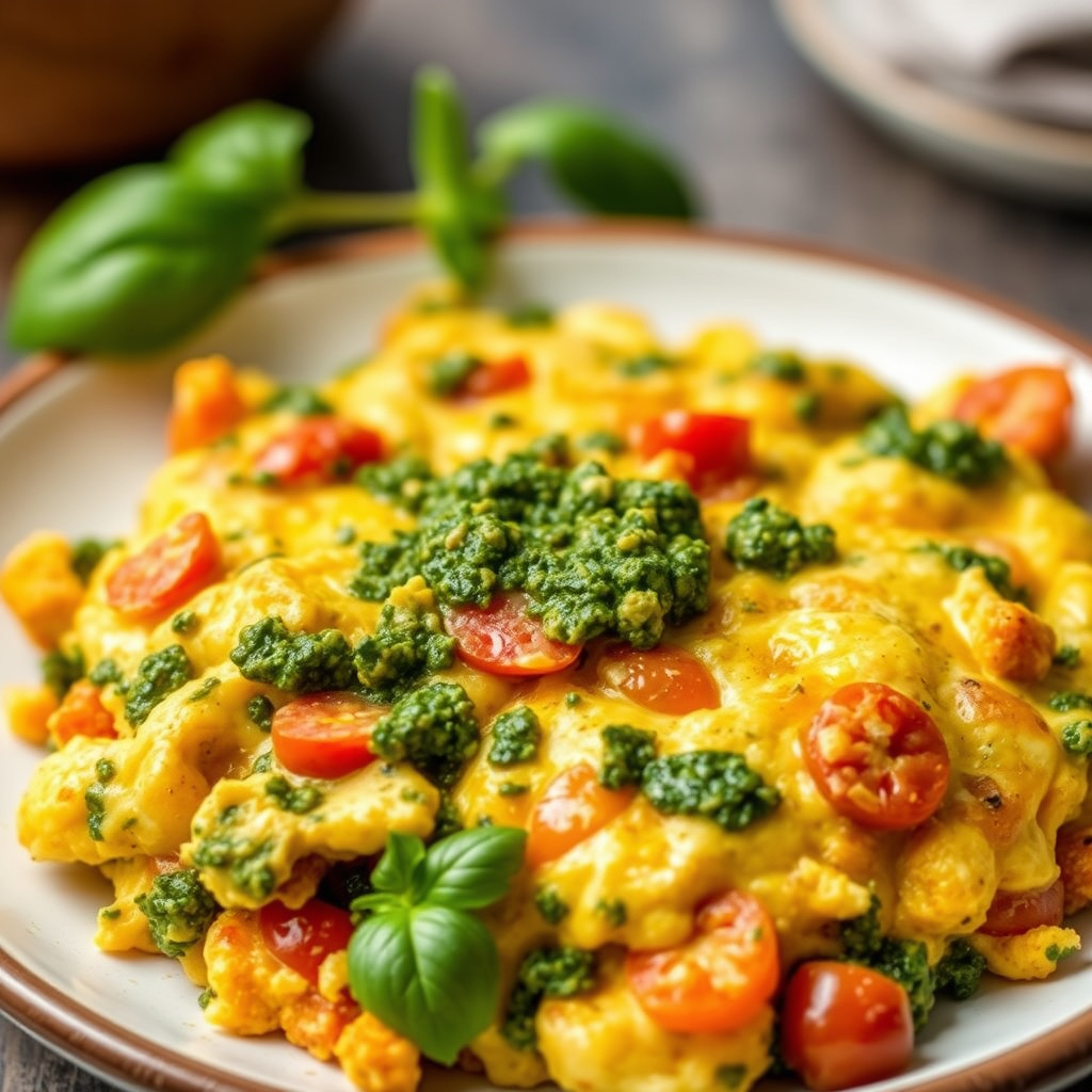 Vegetarskraps med pesto