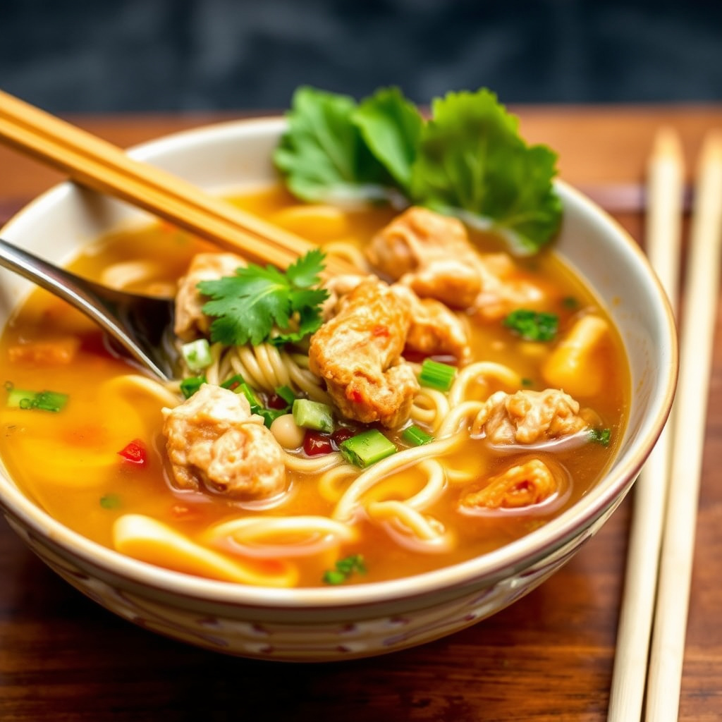 Vietnamesisk kyllingsuppe med nudler