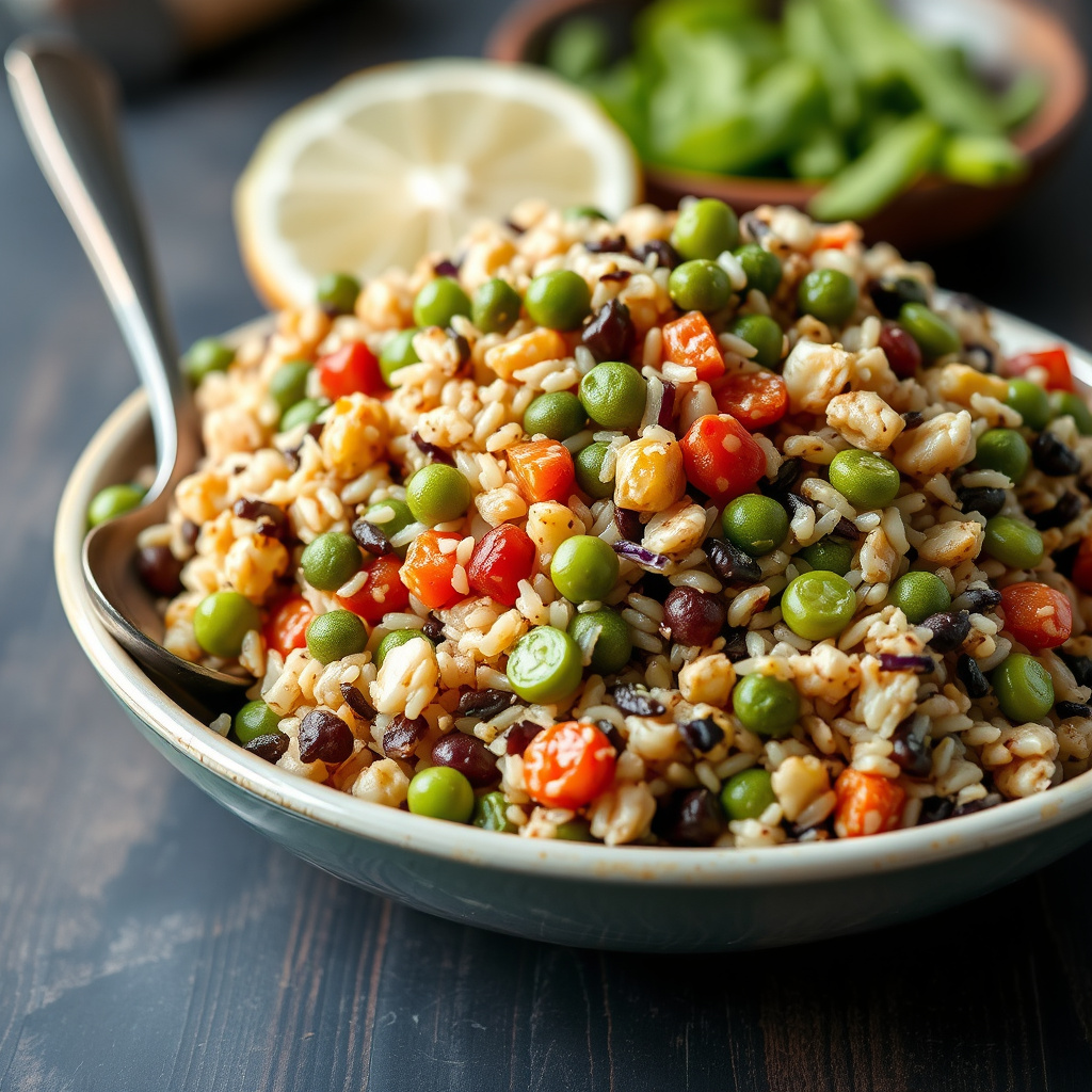 Villrisalat med edamame