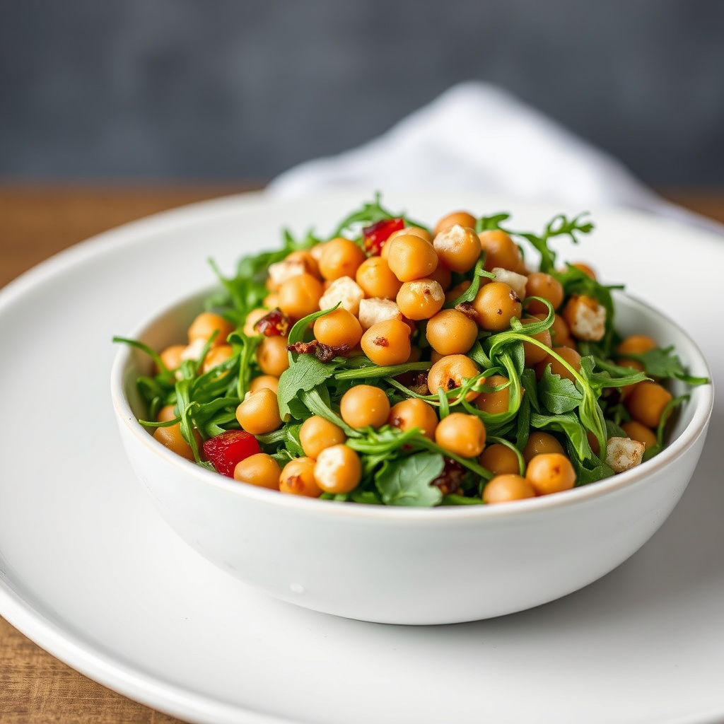 Villruccolasalat og kikertersalat