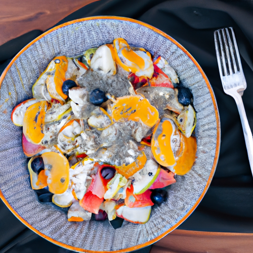 Vinterfruktsalat med sitronvalmuefrø-dressing