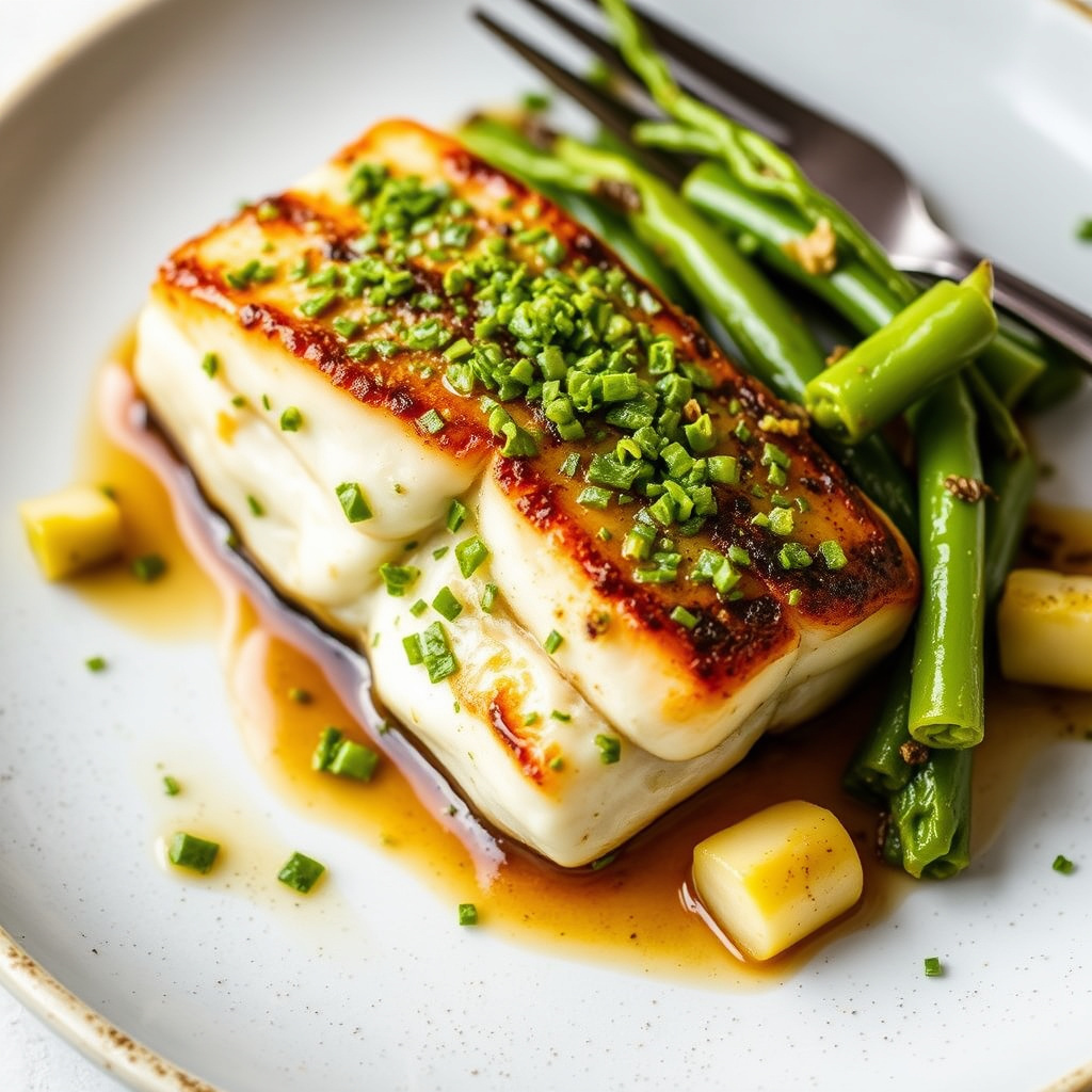 Wasabi-grillet svartkveite med avokado