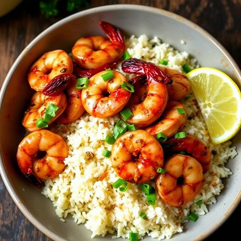 Wokstekte salt- og pepperreker med sitronbasmatiris