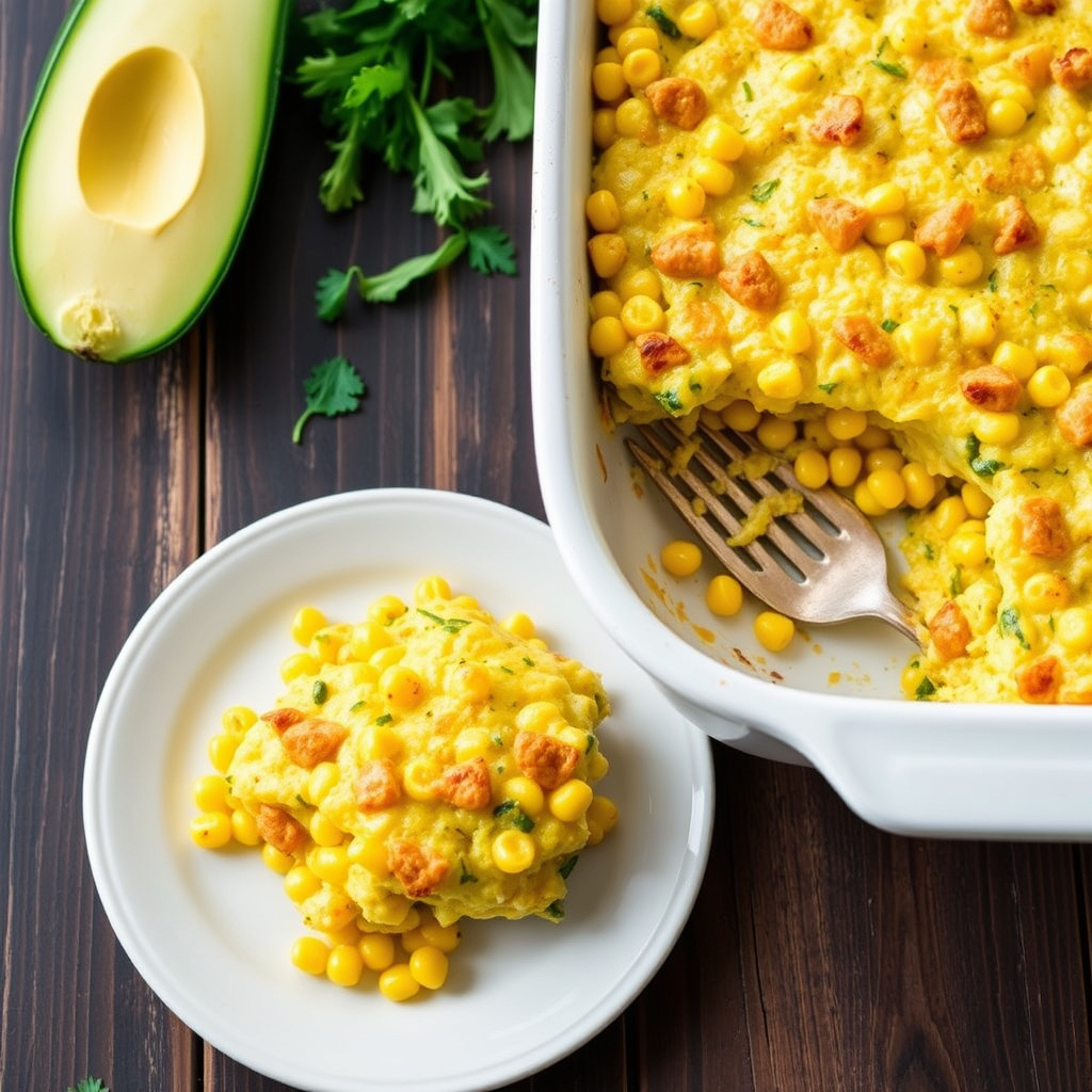 Zucchini- og maisgrateng